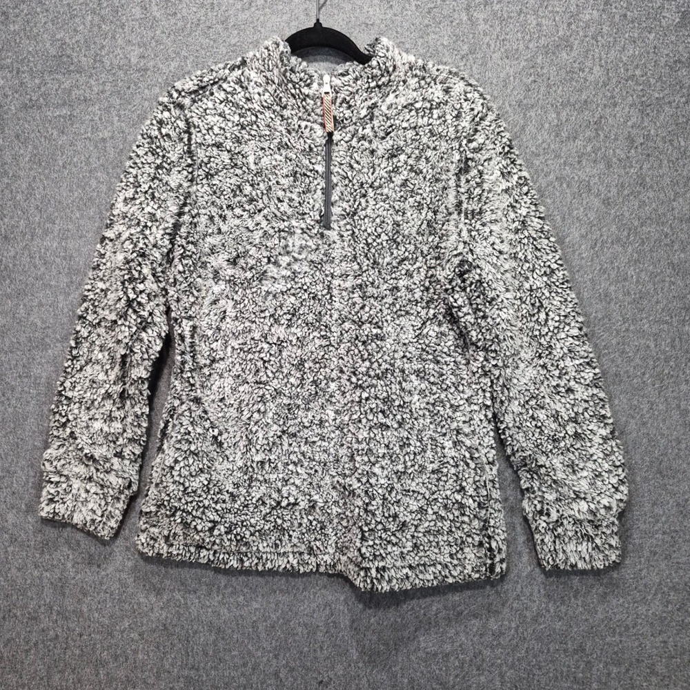 Weatherproof Vintage Fleece Sweater L Lined Faux Fur Cottage Cute Winter